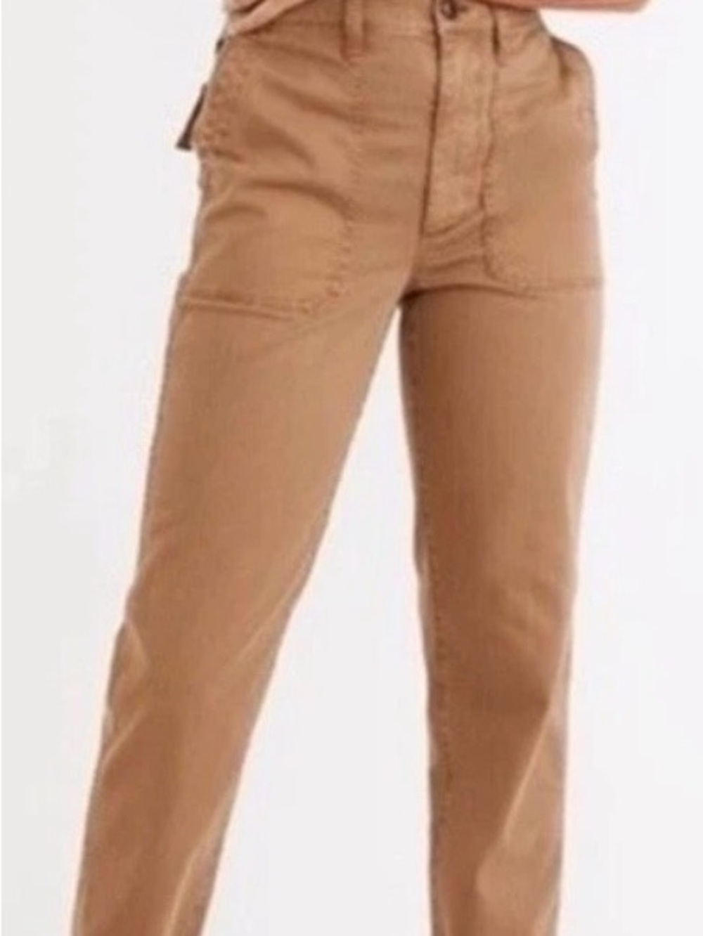 Madewell “The Perfect Vintage Straight Work pants”in dark khaki w/herringbone